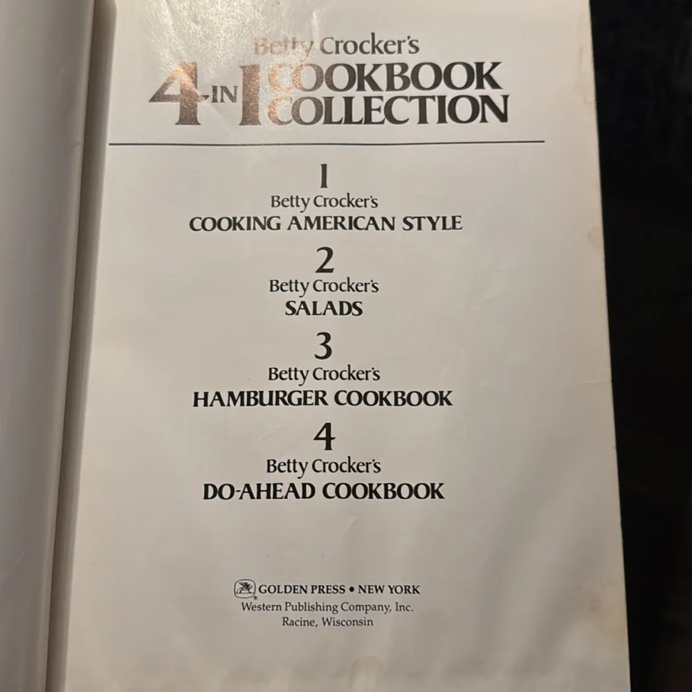 Vintage Betty Crocker's 4-in-1 Cookbook Collection